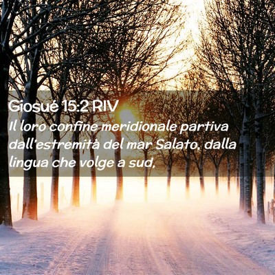 Picture 02 - Giosué 15:2 RIV - Il loro confine meridionale partiva - Bible Verse Picture
