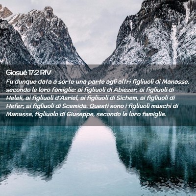 Picture 02 - Giosué 17:2 RIV - Fu dunque data a sorte una parte agli altri - Bible Verse Picture