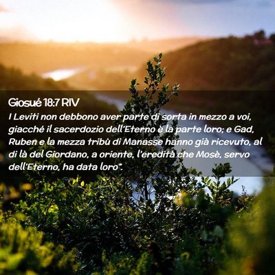 Picture 02 - Giosué 18:7 RIV - I Leviti non debbono aver parte di sorta in mezzo - Bible Verse Picture