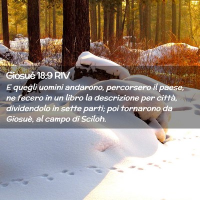 Picture 02 - Giosué 18:9 RIV - E quegli uomini andarono, percorsero il paese, ne - Bible Verse Picture