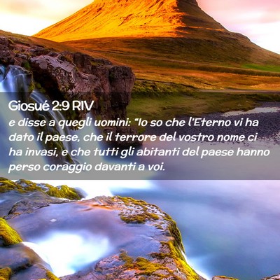 Picture 02 - Giosué 2:9 RIV - e disse a quegli uomini: “Io so che l’Eterno - Bible Verse Picture