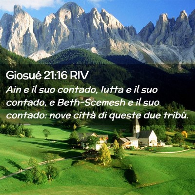 Picture 02 - Giosué 21:16 RIV - Ain e il suo contado, Iutta e il suo contado, e - Bible Verse Picture