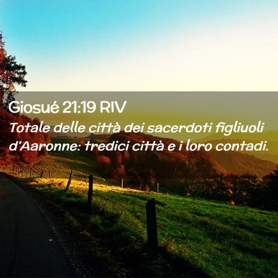 Picture 02 - Giosué 21:19 RIV - Totale delle città dei sacerdoti figliuoli - Bible Verse Picture