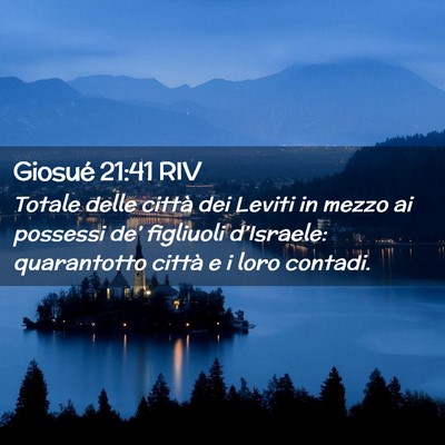 Picture 02 - Giosué 21:41 RIV - Totale delle città dei Leviti in mezzo ai - Bible Verse Picture