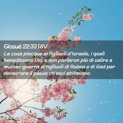 Picture 02 - Giosué 22:33 RIV - La cosa piacque ai figliuoli d’Israele, i quali - Bible Verse Picture