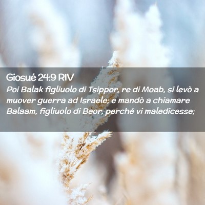 Picture 02 - Giosué 24:9 RIV - Poi Balak figliuolo di Tsippor, re di Moab, si - Bible Verse Picture