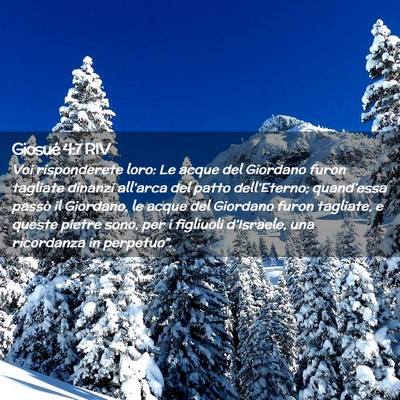 Picture 02 - Giosué 4:7 RIV - Voi risponderete loro: Le acque del Giordano - Bible Verse Picture