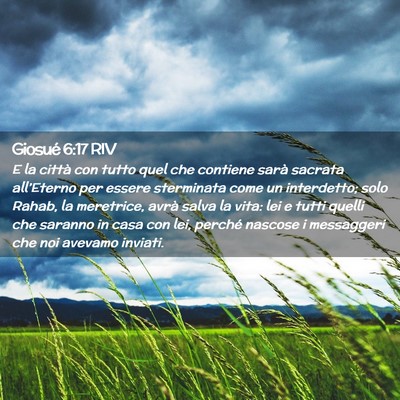 Picture 02 - Giosué 6:17 RIV - E la città con tutto quel che contiene sarà - Bible Verse Picture