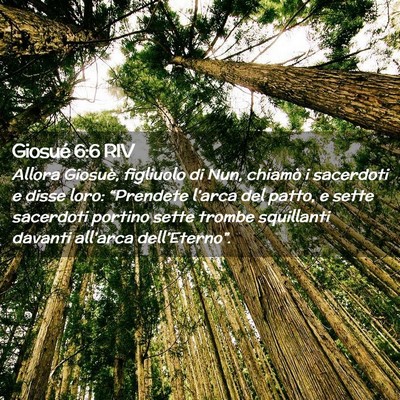 Picture 02 - Giosué 6:6 RIV - Allora Giosuè, figliuolo di Nun, chiamò i - Bible Verse Picture