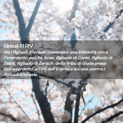 Picture 02 - Giosué 7:1 RIV - Ma i figliuoli d’Israele commisero una - Bible Verse Picture