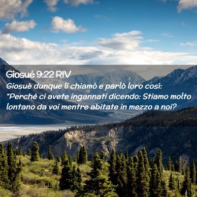 Picture 02 - Giosué 9:22 RIV - Giosuè dunque li chiamò e parlò loro così: - Bible Verse Picture
