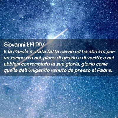 Picture 02 - Giovanni 1:14 RIV - E la Parola è stata fatta carne ed ha abitato - Bible Verse Picture