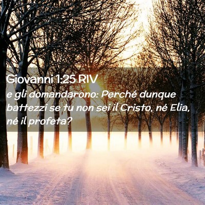 Picture 02 - Giovanni 1:25 RIV - e gli domandarono: Perché dunque battezzi se tu - Bible Verse Picture