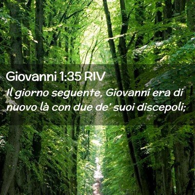 Picture 02 - Giovanni 1:35 RIV - Il giorno seguente, Giovanni era di nuovo là con - Bible Verse Picture
