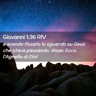 Picture 02 - Giovanni 1:36 RIV - e avendo fissato lo sguardo su Gesù che stava - Bible Verse Picture