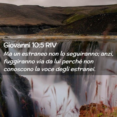 Picture 02 - Giovanni 10:5 RIV - Ma un estraneo non lo seguiranno; anzi, - Bible Verse Picture