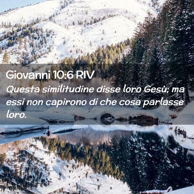 Picture 02 - Giovanni 10:6 RIV - Questa similitudine disse loro Gesù; ma essi non - Bible Verse Picture