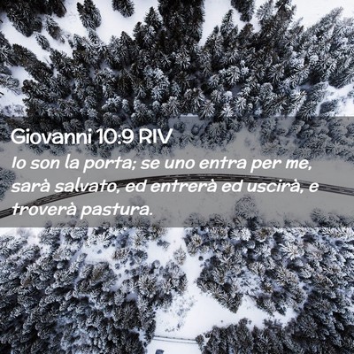 Picture 02 - Giovanni 10:9 RIV - Io son la porta; se uno entra per me, sarà - Bible Verse Picture