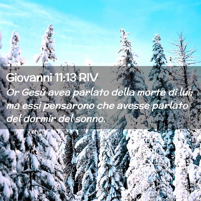 Picture 02 - Giovanni 11:13 RIV - Or Gesù avea parlato della morte di lui; ma essi - Bible Verse Picture
