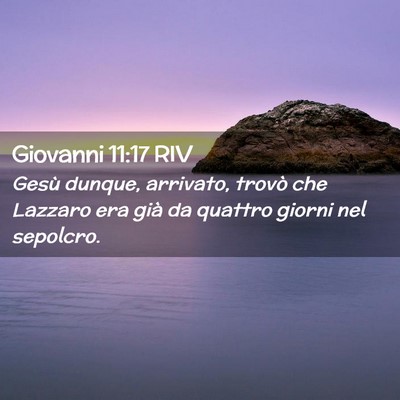 Picture 02 - Giovanni 11:17 RIV - Gesù dunque, arrivato, trovò che Lazzaro era - Bible Verse Picture