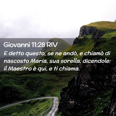 Picture 02 - Giovanni 11:28 RIV - E detto questo, se ne andò, e chiamò di - Bible Verse Picture