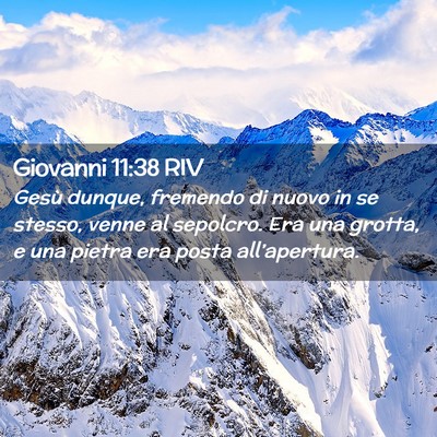 Picture 02 - Giovanni 11:38 RIV - Gesù dunque, fremendo di nuovo in se stesso, - Bible Verse Picture