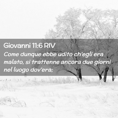 Picture 02 - Giovanni 11:6 RIV - Come dunque ebbe udito ch’egli era malato, si - Bible Verse Picture