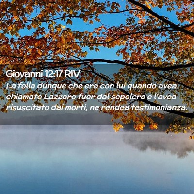 Picture 02 - Giovanni 12:17 RIV - La folla dunque che era con lui quando avea - Bible Verse Picture
