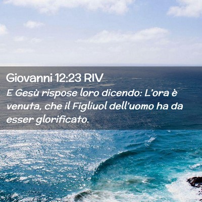 Picture 02 - Giovanni 12:23 RIV - E Gesù rispose loro dicendo: L’ora è venuta, - Bible Verse Picture