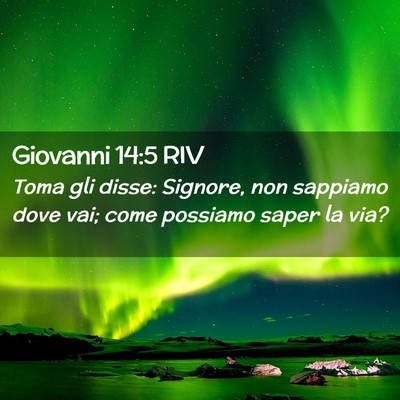 Picture 02 - Giovanni 14:5 RIV - Toma gli disse: Signore, non sappiamo dove vai; - Bible Verse Picture