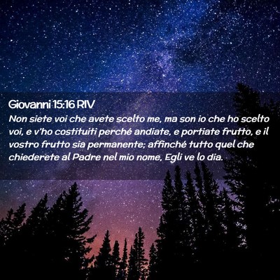 Picture 02 - Giovanni 15:16 RIV - Non siete voi che avete scelto me, ma son io che - Bible Verse Picture