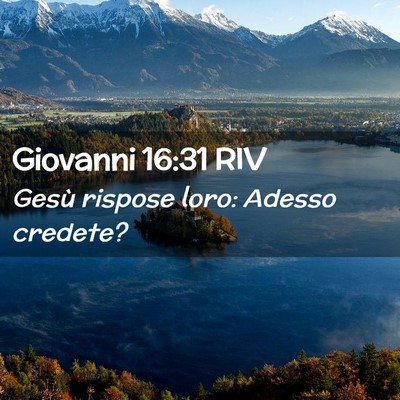 Picture 02 - Giovanni 16:31 RIV - Gesù rispose loro: Adesso - Bible Verse Picture