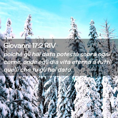 Picture 02 - Giovanni 17:2 RIV - poiché gli hai data potestà sopra ogni carne, - Bible Verse Picture