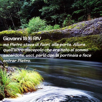 Picture 02 - Giovanni 18:16 RIV - ma Pietro stava di fuori, alla porta. Allora - Bible Verse Picture