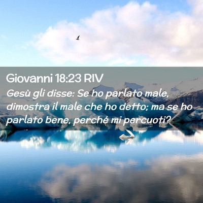 Picture 02 - Giovanni 18:23 RIV - Gesù gli disse: Se ho parlato male, dimostra il - Bible Verse Picture