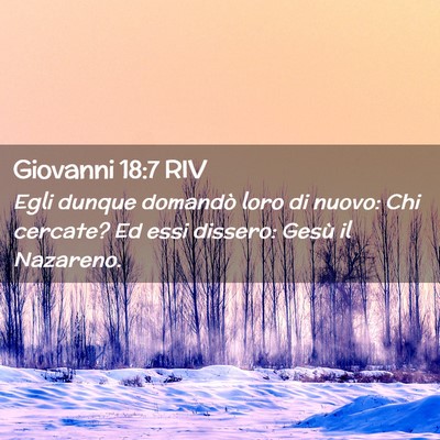 Picture 02 - Giovanni 18:7 RIV - Egli dunque domandò loro di nuovo: Chi cercate? - Bible Verse Picture