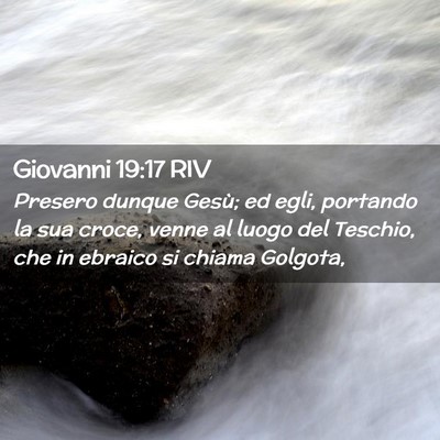 Picture 02 - Giovanni 19:17 RIV - Presero dunque Gesù; ed egli, portando la sua - Bible Verse Picture