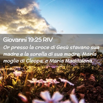 Picture 02 - Giovanni 19:25 RIV - Or presso la croce di Gesù stavano sua madre e - Bible Verse Picture