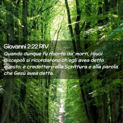 Picture 02 - Giovanni 2:22 RIV - Quando dunque fu risorto da’ morti, i suoi - Bible Verse Picture