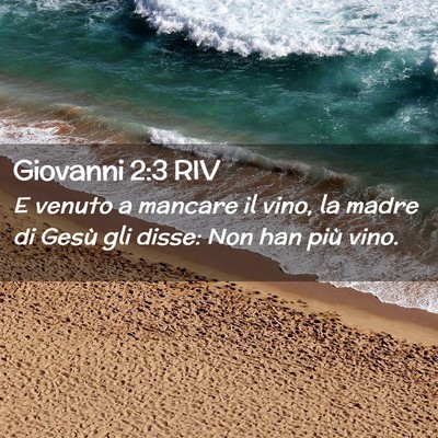 Picture 02 - Giovanni 2:3 RIV - E venuto a mancare il vino, la madre di Gesù gli - Bible Verse Picture