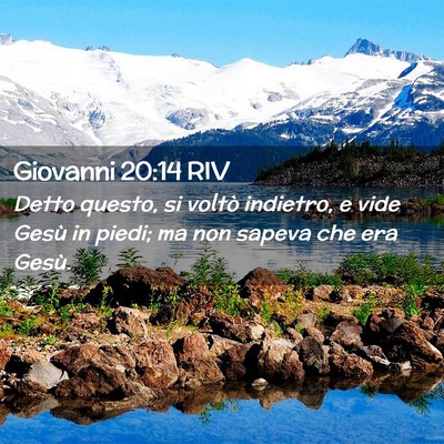 Picture 02 - Giovanni 20:14 RIV - Detto questo, si voltò indietro, e vide Gesù in - Bible Verse Picture