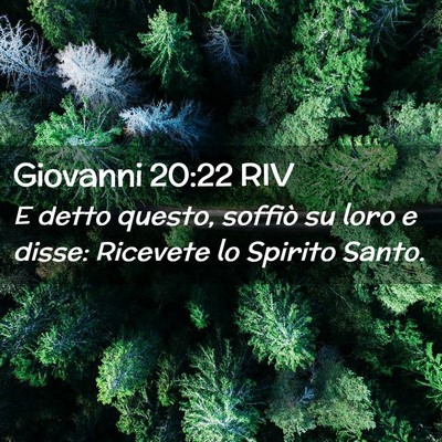 Picture 02 - Giovanni 20:22 RIV - E detto questo, soffiò su loro e disse: Ricevete - Bible Verse Picture