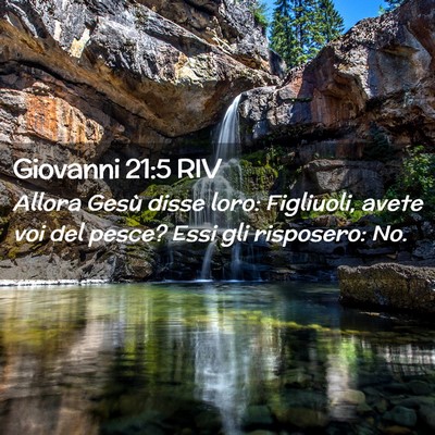 Picture 02 - Giovanni 21:5 RIV - Allora Gesù disse loro: Figliuoli, avete voi del - Bible Verse Picture
