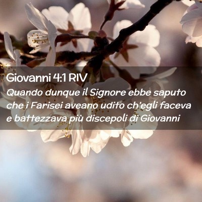 Picture 02 - Giovanni 4:1 RIV - Quando dunque il Signore ebbe saputo che i - Bible Verse Picture