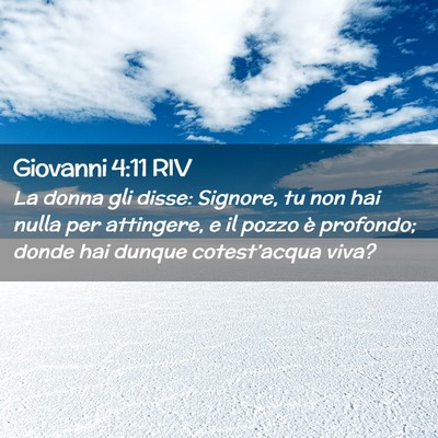 Picture 02 - Giovanni 4:11 RIV - La donna gli disse: Signore, tu non hai nulla per - Bible Verse Picture