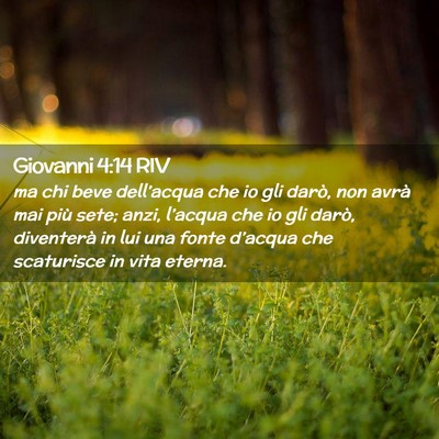 Picture 02 - Giovanni 4:14 RIV - ma chi beve dell’acqua che io gli darò, non - Bible Verse Picture