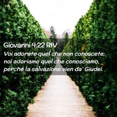 Picture 02 - Giovanni 4:22 RIV - Voi adorate quel che non conoscete; noi adoriamo - Bible Verse Picture