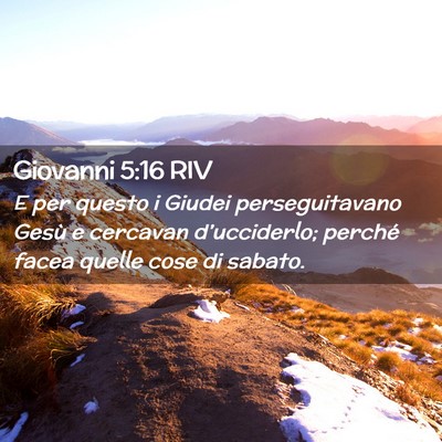Picture 02 - Giovanni 5:16 RIV - E per questo i Giudei perseguitavano Gesù e - Bible Verse Picture