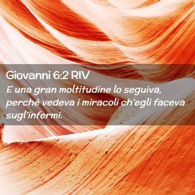 Picture 02 - Giovanni 6:2 RIV - E una gran moltitudine lo seguiva, perché vedeva - Bible Verse Picture