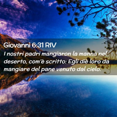 Picture 02 - Giovanni 6:31 RIV - I nostri padri mangiaron la manna nel deserto, - Bible Verse Picture